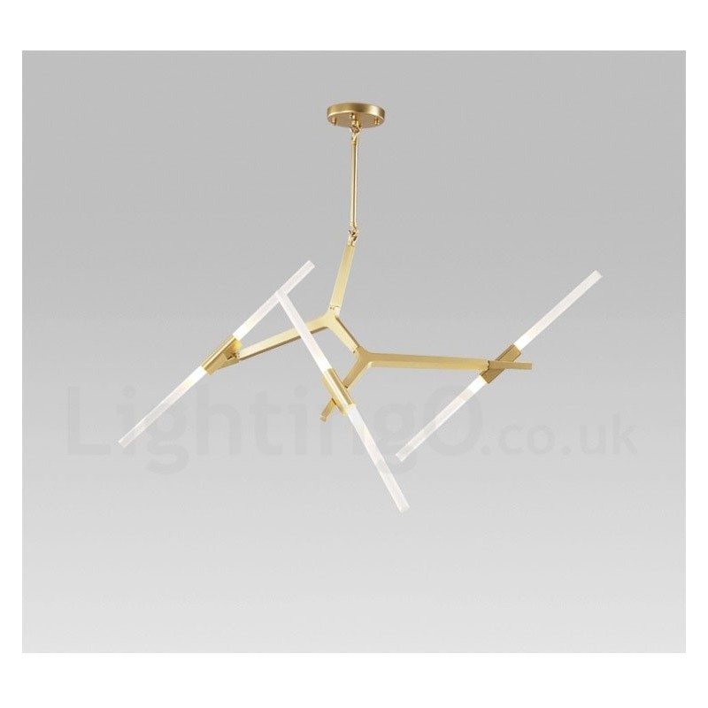 Lustre moderno contemporâneo de 6 luzes e 2 níveis (preto dourado)