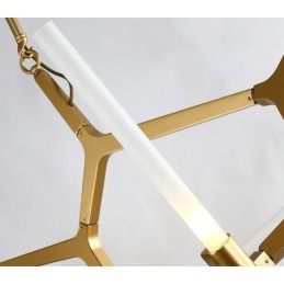 Lustre moderno contemporâneo de 6 luzes e 2 níveis (preto dourado)