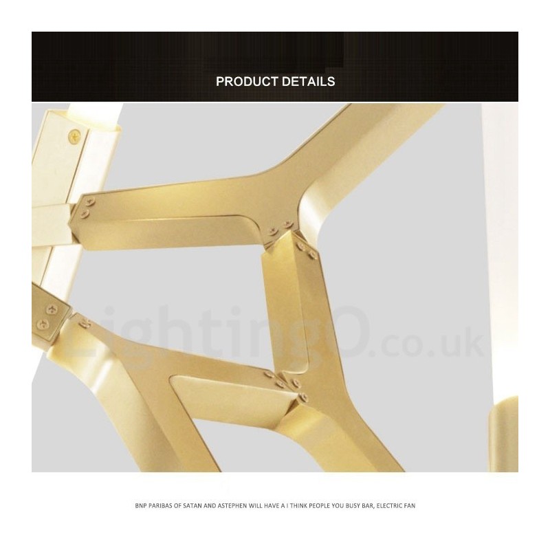 Lustre moderno contemporâneo de 6 luzes e 2 níveis (preto dourado)