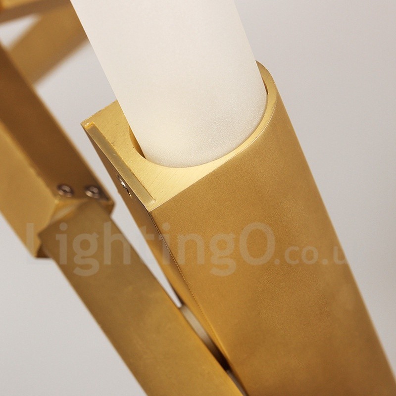 Lustre moderno contemporâneo de 10 luzes (preto dourado)