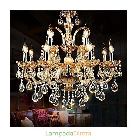Lustre de Cristal Moderno Contemporâneo Tradicional Clássico Vidro Lustre de Cristal Moderno Contemporâneo Tradicional Clássico Vidro