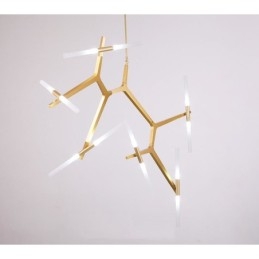 Lustre moderno contemporâneo de 12 luzes (preto dourado)