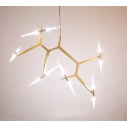 Lustre moderno contemporâneo de 12 luzes (preto dourado)