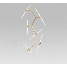 Lustre moderno contemporâneo de 12 luzes (preto dourado)