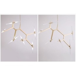 Lustre moderno contemporâneo de 12 luzes (preto dourado)