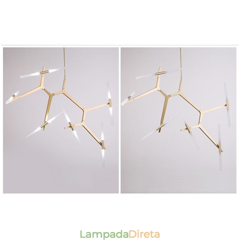 Lustre moderno contemporâneo de 12 luzes (preto dourado)