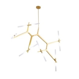 Lustre moderno contemporâneo de 12 luzes (preto dourado)
