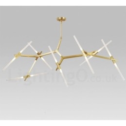 Lustre moderno contemporâneo de 14 luzes (preto dourado)