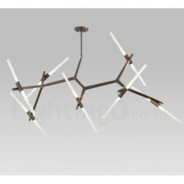 Lustre moderno contemporâneo de 14 luzes (preto dourado)
