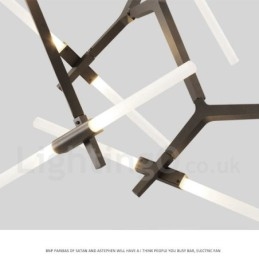 Lustre moderno contemporâneo de 14 luzes (preto dourado)