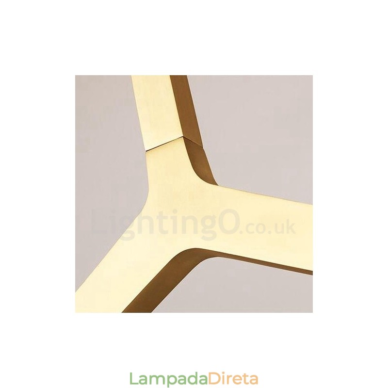 Lustre moderno contemporâneo de 14 luzes (preto dourado)