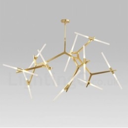 Lustre moderno contemporâneo de 20 luzes (preto dourado)