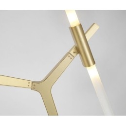 Lustre moderno contemporâneo de 20 luzes (preto dourado)