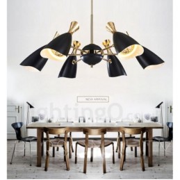 Lustre moderno contemporâneo de 6 luzes