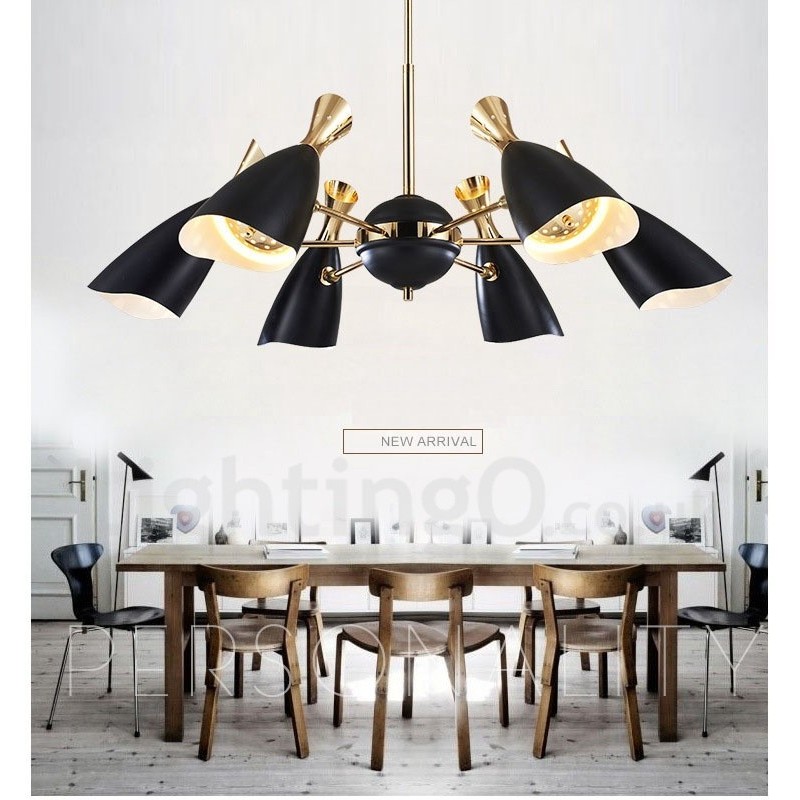 Lustre moderno contemporâneo de 6 luzes