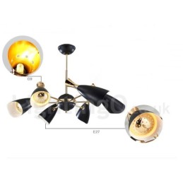 Lustre moderno contemporâneo de 6 luzes
