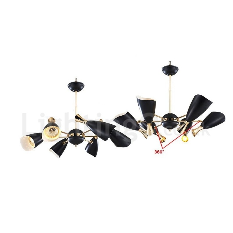 Lustre moderno contemporâneo de 6 luzes