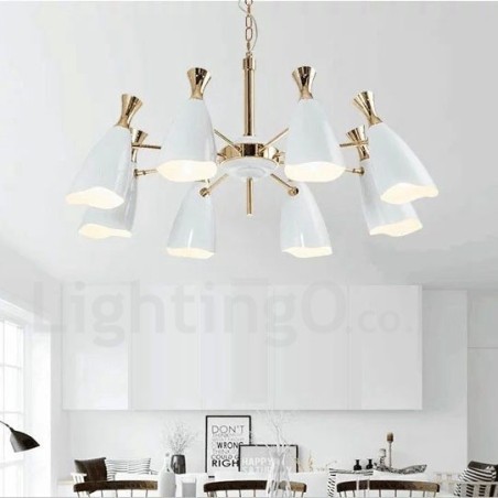 Lustre moderno estilo contemporâneo com 8 luzes Lustre moderno estilo contemporâneo com 8 luzes