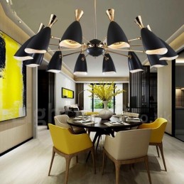 Lustre de 12 luzes estilo contemporâneo moderno