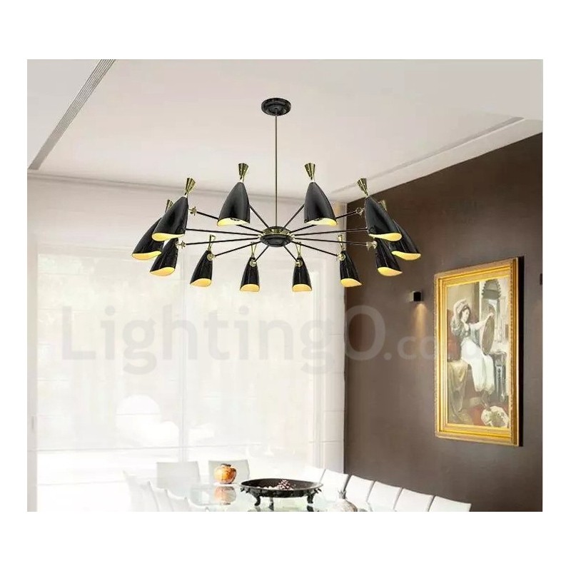 Lustre de 12 luzes estilo contemporâneo moderno