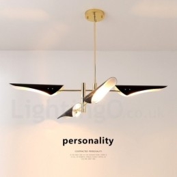 Lustre moderno contemporâneo de 2 níveis e 4 luzes