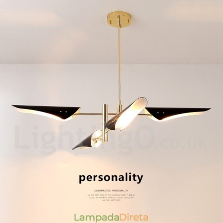 Lustre moderno contemporâneo de 2 níveis e 4 luzes Lustre moderno contemporâneo de 2 níveis e 4 luzes