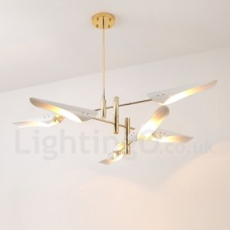 Lustre moderno contemporâneo de 3 níveis e 6 luzes