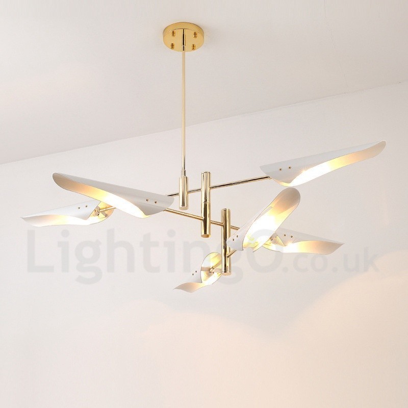 Lustre moderno contemporâneo de 3 níveis e 6 luzes