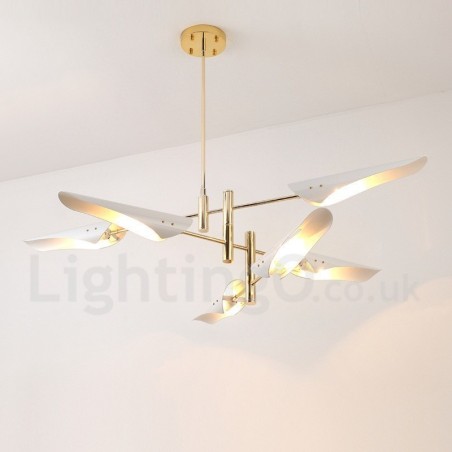 Lustre moderno contemporâneo de 3 níveis e 6 luzes Lustre moderno contemporâneo de 3 níveis e 6 luzes