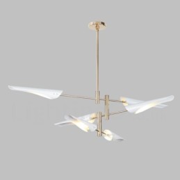 Lustre moderno contemporâneo de 3 níveis e 6 luzes