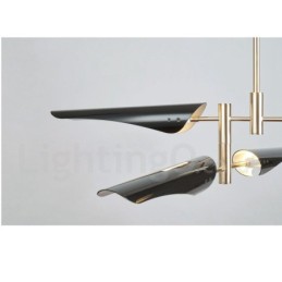 Lustre moderno contemporâneo de 3 níveis e 6 luzes