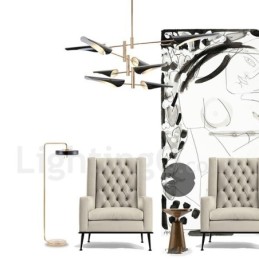 Lustre moderno contemporâneo de 4 níveis e 8 luzes