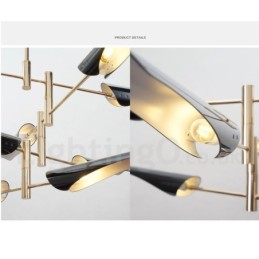 Lustre moderno contemporâneo de 4 níveis e 8 luzes
