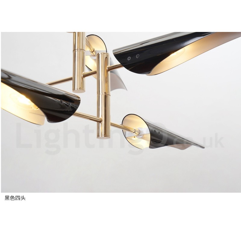 Lustre moderno contemporâneo de 4 níveis e 8 luzes