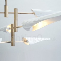 Lustre moderno contemporâneo de 4 níveis e 8 luzes