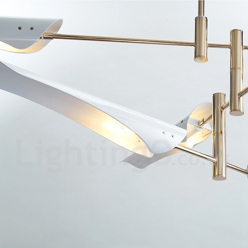 Lustre moderno contemporâneo de 4 níveis e 8 luzes