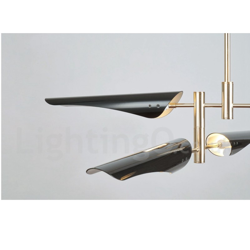 Lustre moderno contemporâneo de 4 níveis e 8 luzes