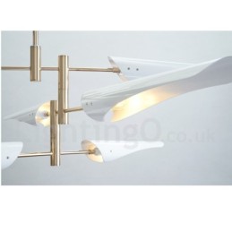 Lustre moderno contemporâneo de 4 níveis e 8 luzes