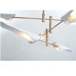 Lustre moderno contemporâneo de 4 níveis e 8 luzes