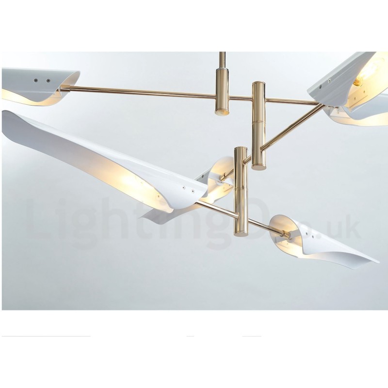 Lustre moderno contemporâneo de 4 níveis e 8 luzes