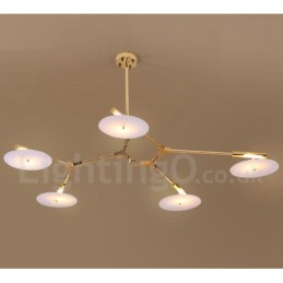 Lustre moderno contemporâneo de 5 luzes