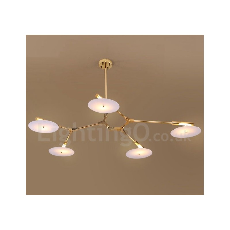 Lustre moderno contemporâneo de 5 luzes