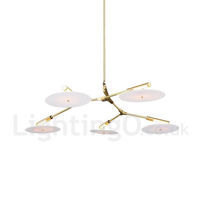 Lustre moderno contemporâneo de 5 luzes