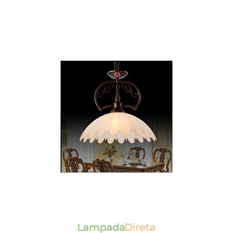 Luminária pendente retrô pintada à mão com arte Iluminação de luminária