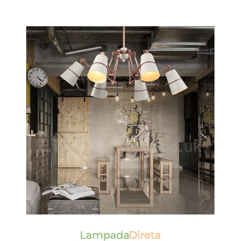 Lustre de 6 luzes com luz de estilo contemporâneo moderno