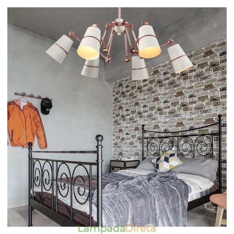 Lustre de 6 luzes com luz de estilo contemporâneo moderno