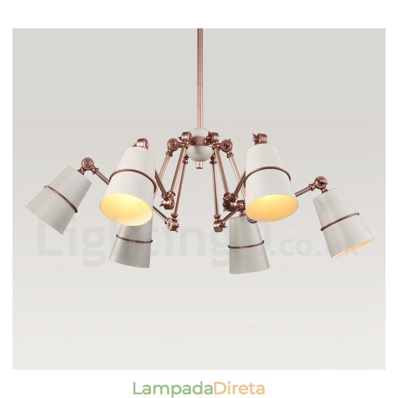 Lustre de 6 luzes com luz de estilo contemporâneo moderno