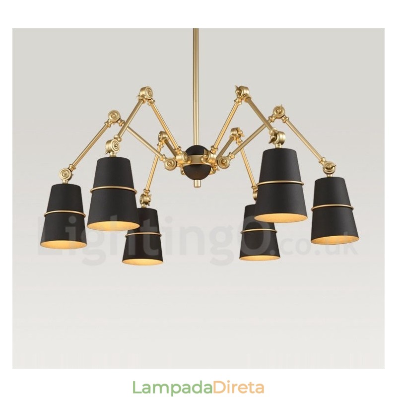 Lustre de 6 luzes com luz de estilo contemporâneo moderno