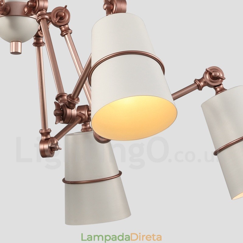 Lustre de 6 luzes com luz de estilo contemporâneo moderno