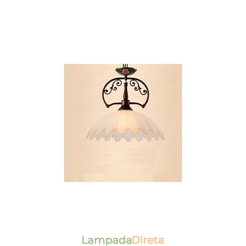 Luminária pendente retrô pintada à mão com arte Iluminação de luminária